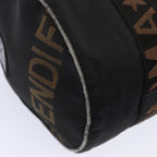 FENDI Hand Bag Canvas 2way Black Brownbs16831