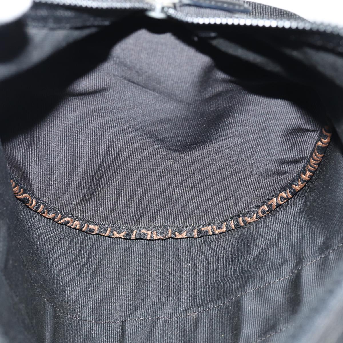 FENDI Hand Bag Canvas 2way Black Brownbs16831