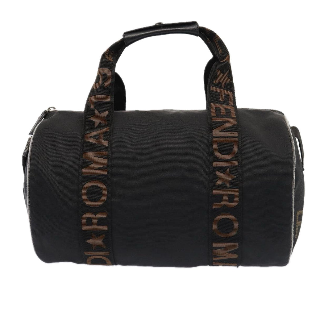 FENDI Hand Bag Canvas 2way Black Brownbs16831