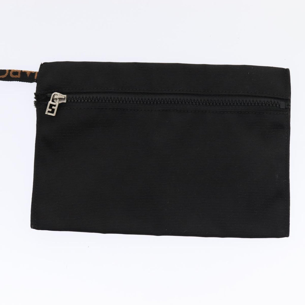 FENDI Hand Bag Canvas 2way Black Brownbs16831