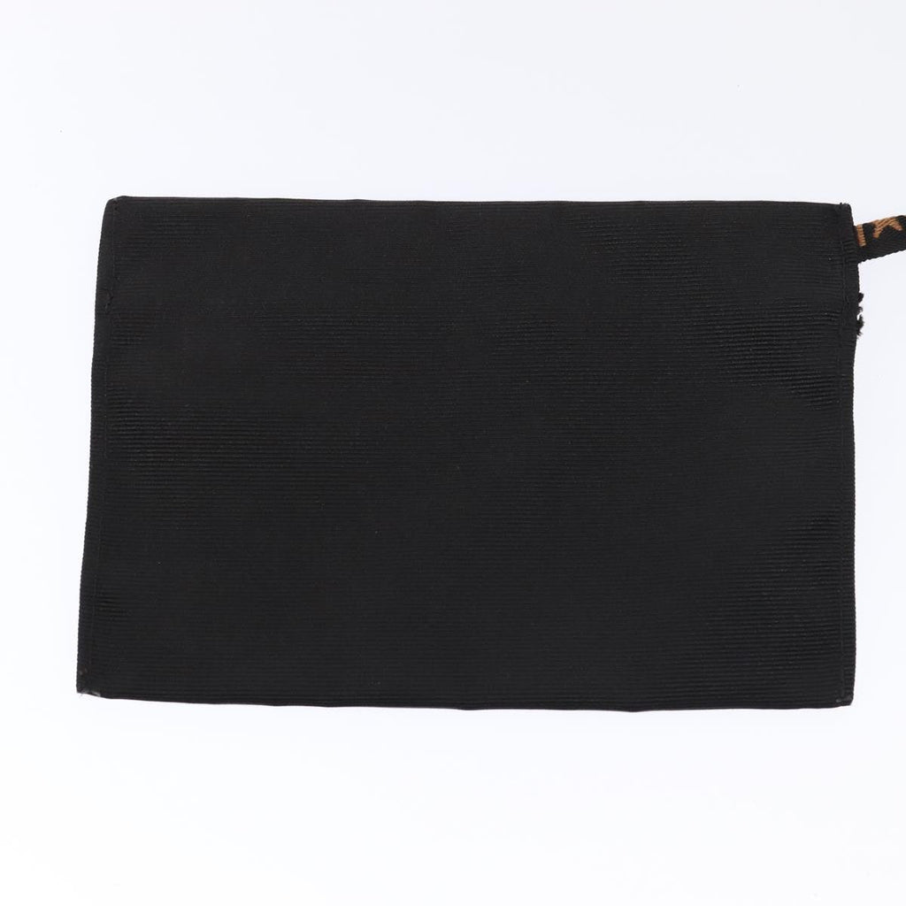 FENDI Hand Bag Canvas 2way Black Brownbs16831
