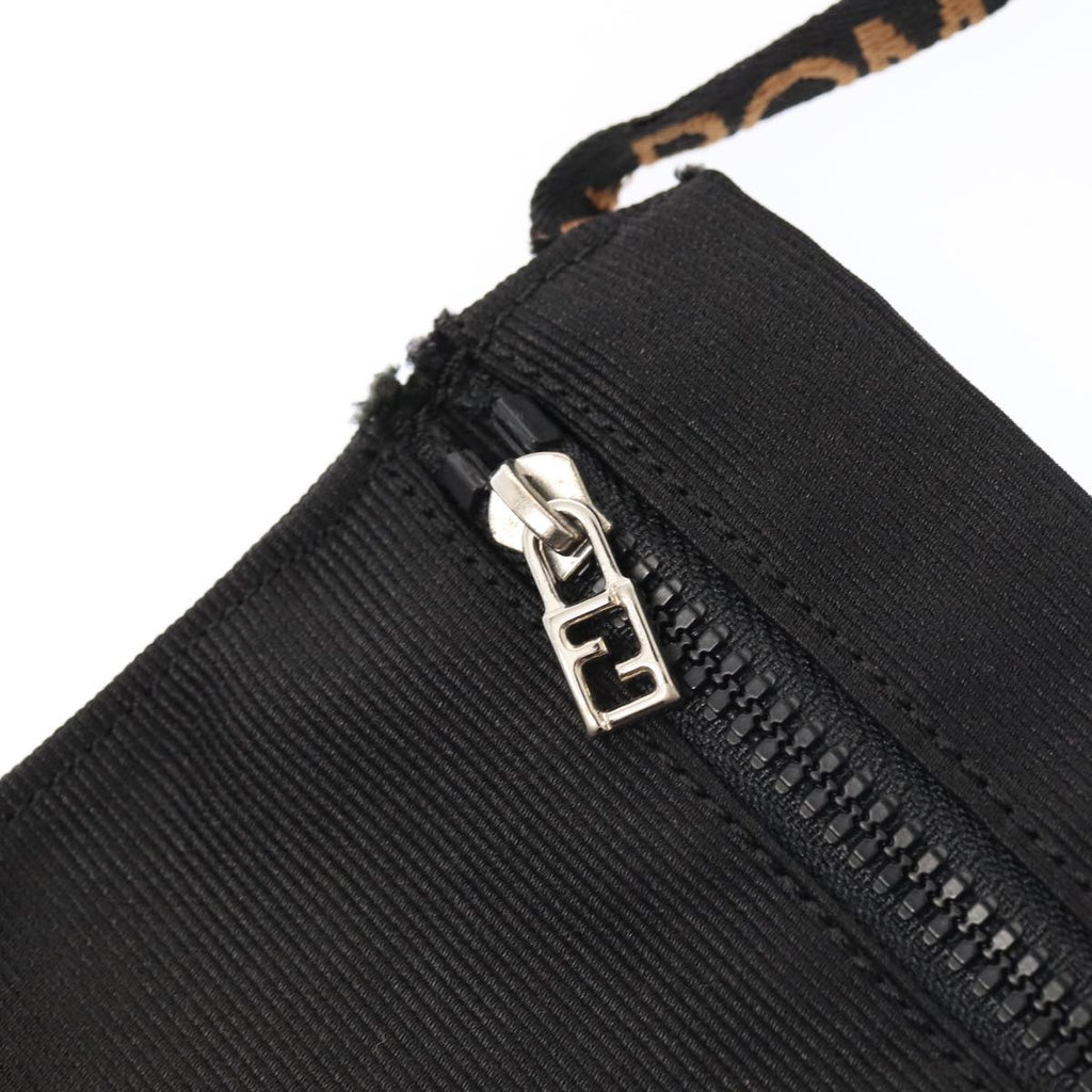 FENDI Hand Bag Canvas 2way Black Brownbs16831