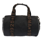FENDI Hand Bag Canvas 2way Black Brownbs16831