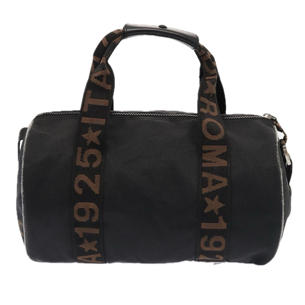 FENDI Hand Bag Canvas 2way Black Brownbs16831