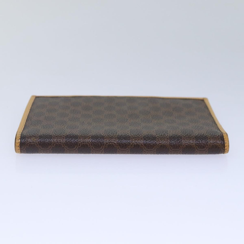 CELINE Macadam Canvas Wallet PVC Leather Brown Auth bs16843