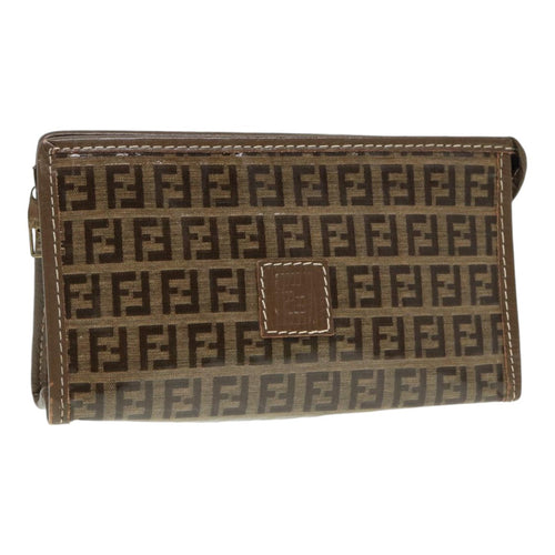 FENDI Zucchino Canvas Pouch Brownbs16934
