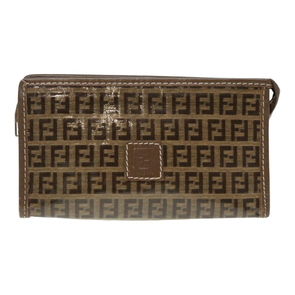 FENDI Zucchino Canvas Pouch Brownbs16934