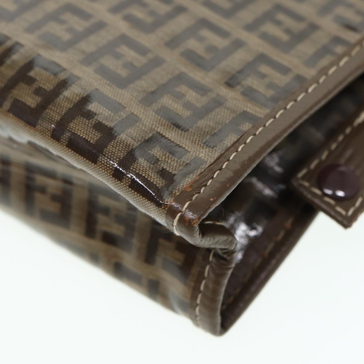 FENDI Zucchino Canvas Pouch Brownbs16934