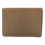 CELINE C saluki Clutch Bag Canvas 2Set Beige Auth bs17118
