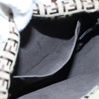 FENDI Zucchino Canvas Shoulder Bag Brown Goldbs17192