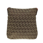 FENDI Zucchino Canvas Shoulder Bag Brown Goldbs17192