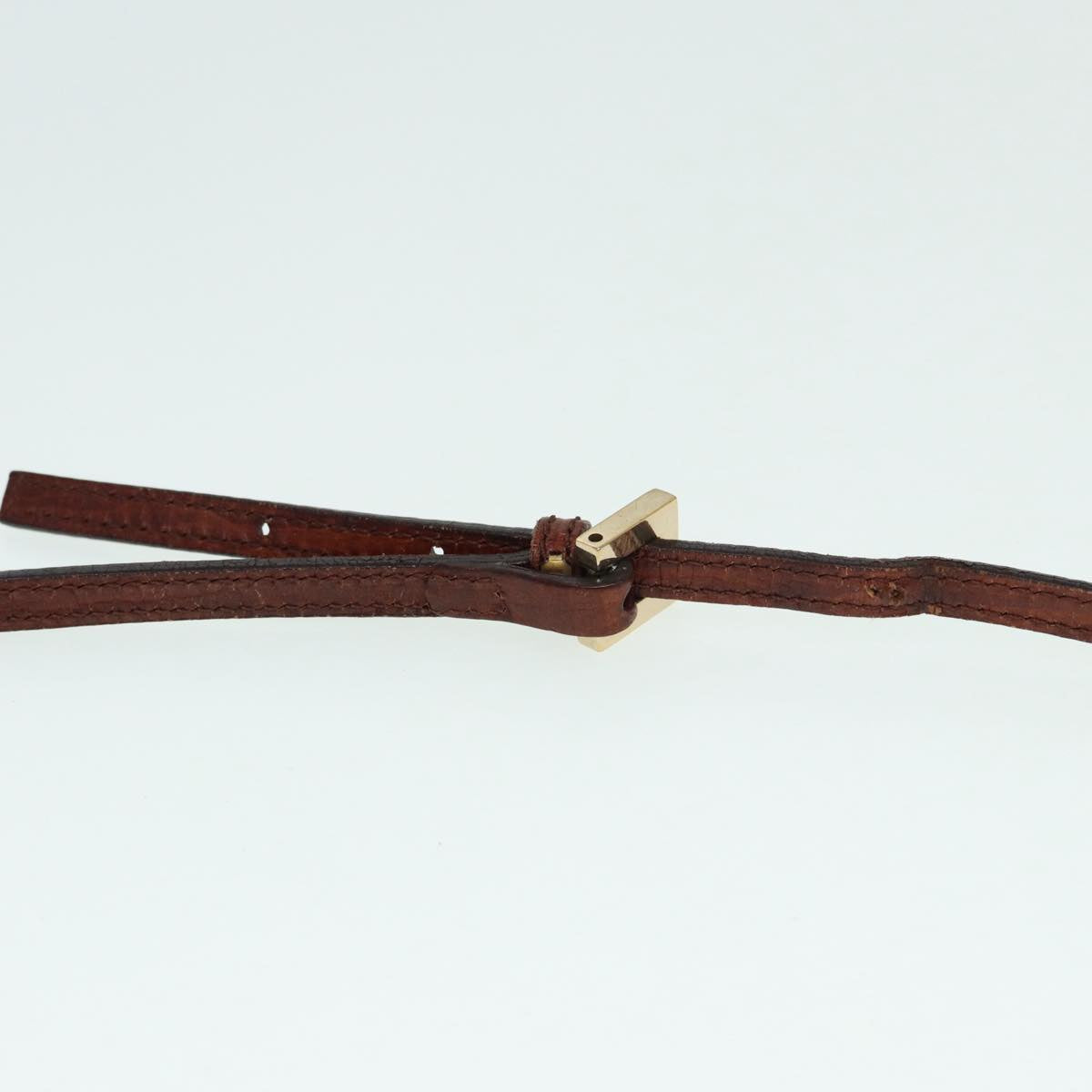 FENDI Zucchino Canvas Shoulder Bag Brown Goldbs17192