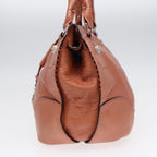 CELINE Tote Bag Leather Pink Silver Auth bs17271