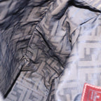 FENDI Zucca Canvas Hand Bag Brown Black Silverbs17723