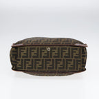 FENDI Zucca Canvas Hand Bag Brown Black Silverbs17723