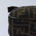 FENDI Zucca Canvas Pouch Brown Black Silverbs17760