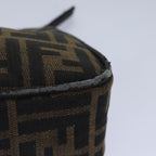 FENDI Zucca Canvas Pouch Brown Black Silverbs17760