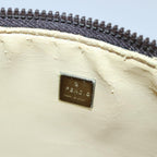 FENDI Zucca Canvas Pouch Brown Black Silverbs17760
