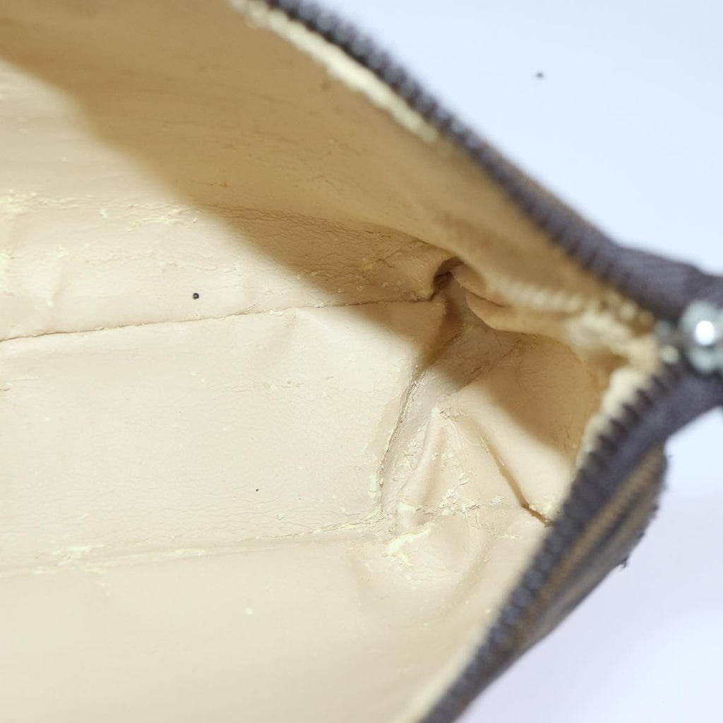 FENDI Zucca Canvas Pouch Brown Black Silverbs17760