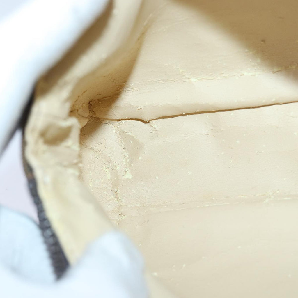 FENDI Zucca Canvas Pouch Brown Black Silverbs17760