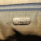 FENDI Zucca Canvas Vanity Hand Bag Brown Black goldbs17761