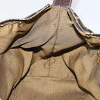 FENDI Zucca Canvas Vanity Hand Bag Brown Black goldbs17761