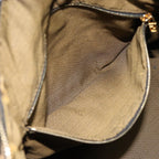 FENDI Zucca Canvas Vanity Hand Bag Brown Black goldbs17761