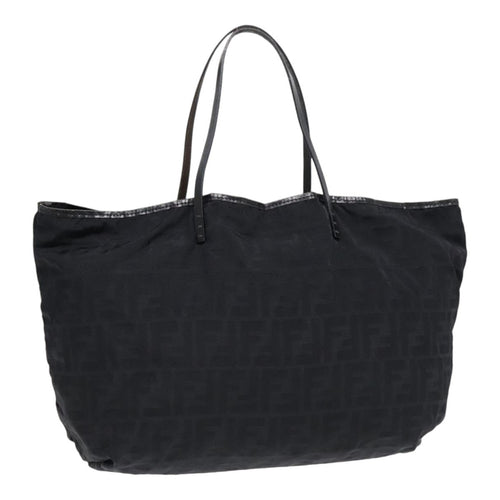 FENDI Zucca Canvas Tote Bag Nylon Blackbs18020
