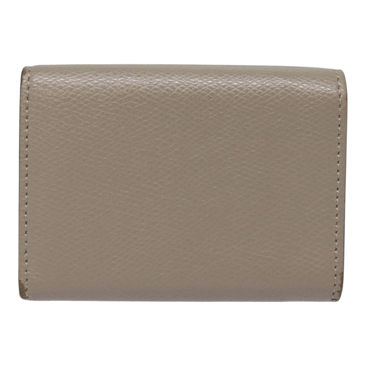 FENDI Compact Wallet Leather Beige Goldbs18278
