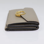 FENDI Compact Wallet Leather Beige Goldbs18278