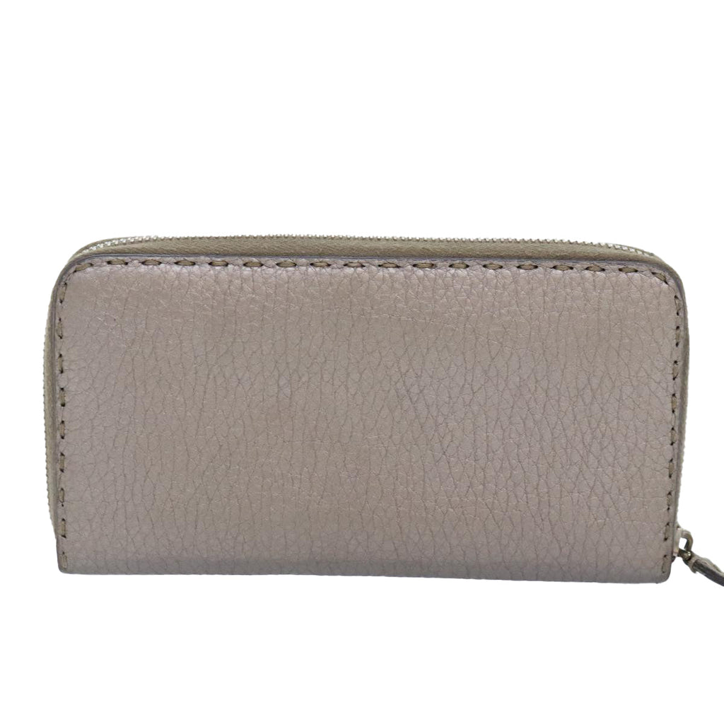 FENDI Celeria Long Wallet Leather Silverbs18313