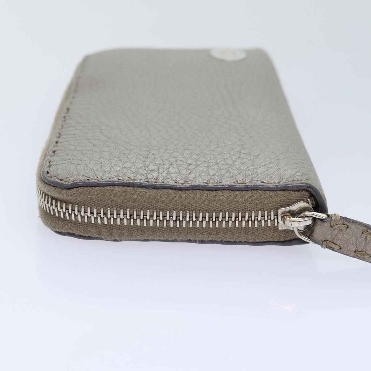 FENDI Celeria Long Wallet Leather Silverbs18313