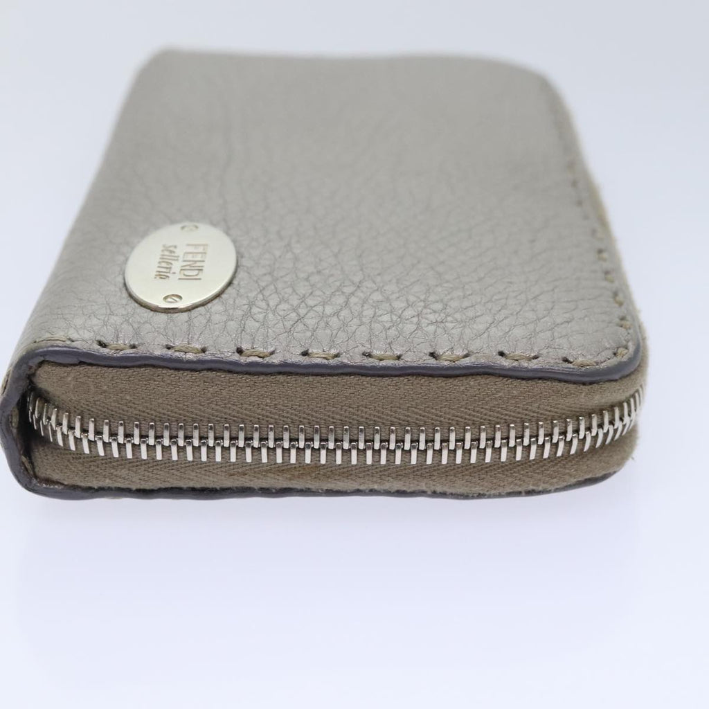 FENDI Celeria Long Wallet Leather Silverbs18313