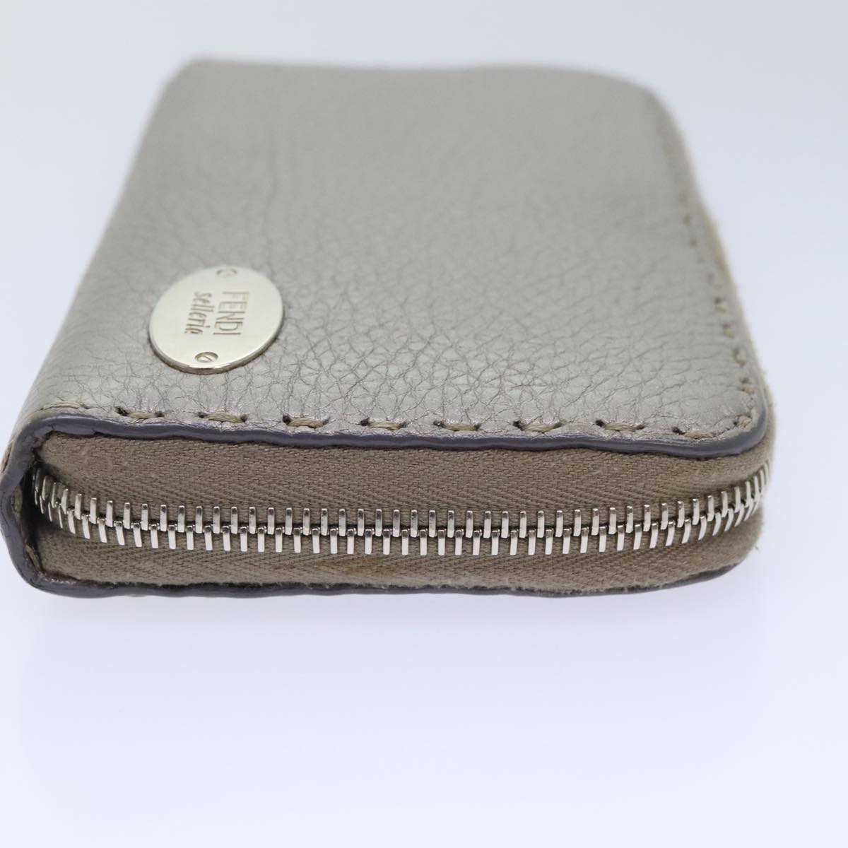 FENDI Celeria Long Wallet Leather Silverbs18313