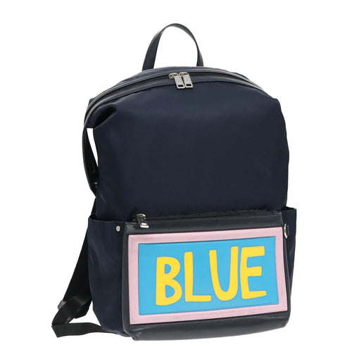 FENDI Backpack Nylon Navy Silverbs18443