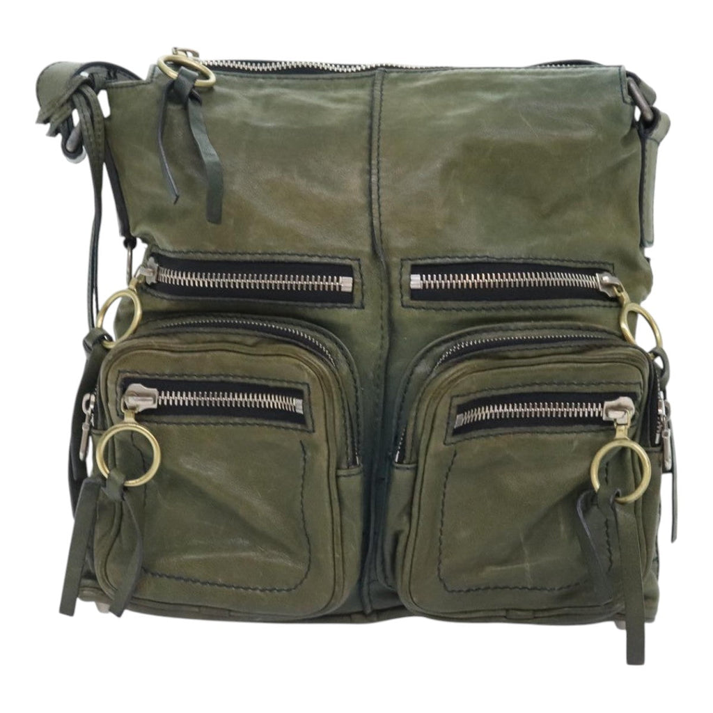 Chloe Betty Shoulder Bag Leather Khaki Silver Gold bs18597