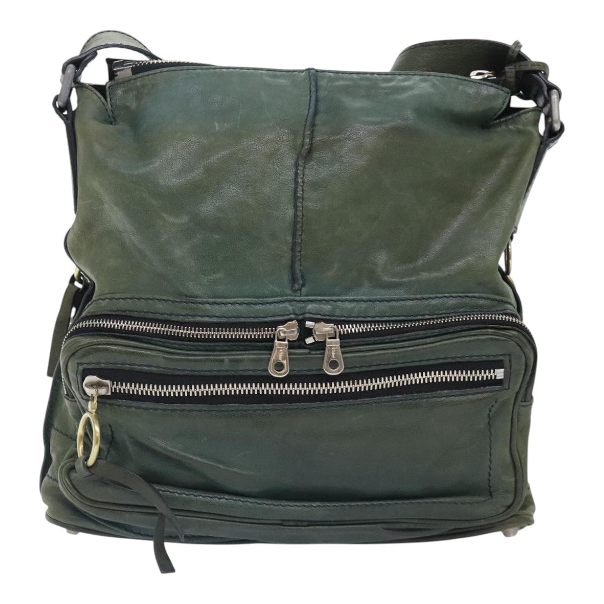 Chloe Betty Shoulder Bag Leather Khaki Silver Gold bs18597