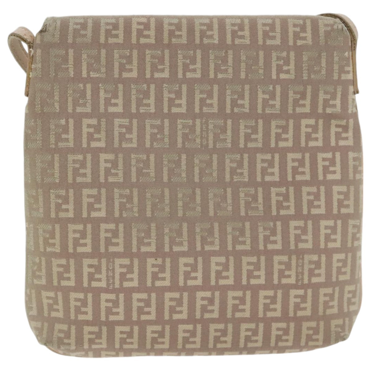 FENDI Zucchino Canvas Shoulder Bag Beige Goldbs18891