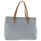FENDI Zucchino Canvas Hand Bag Light Blue Silverbs19020