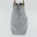 FENDI Zucchino Canvas Hand Bag Light Blue Silverbs19020