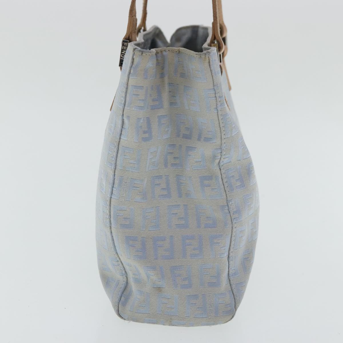 FENDI Zucchino Canvas Hand Bag Light Blue Silverbs19020