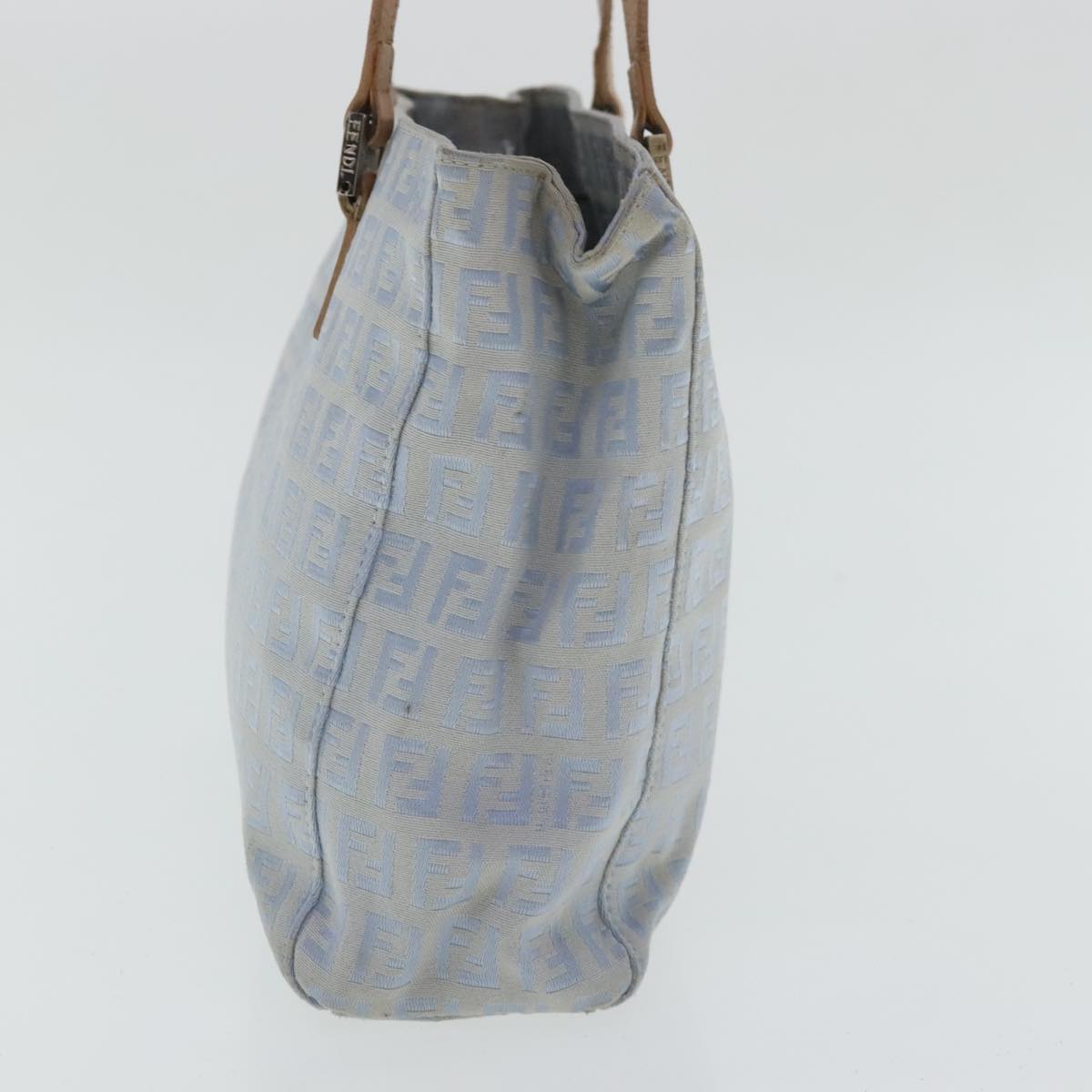 FENDI Zucchino Canvas Hand Bag Light Blue Silverbs19020