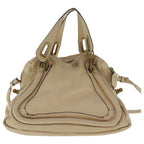 Chloe Paraty Shoulder Bag Leather 2way Beige Gold bs19071