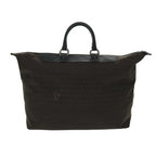 FENDI Zucchino Canvas Boston Bag Dark Brown Black Silverbs19297