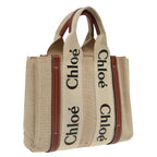 Chloe Woody Small Hand Bag Canvas Beige bs19362