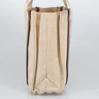 Chloe Woody Medium Tote Bag Canvas Leather Beige Brown bs19363