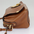 Chloe Indy Shoulder Bag Leather Brown Gold bs19389