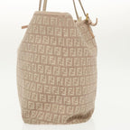 FENDI Zucchino Canvas Tote Bag Nylon Beige Goldbs19443