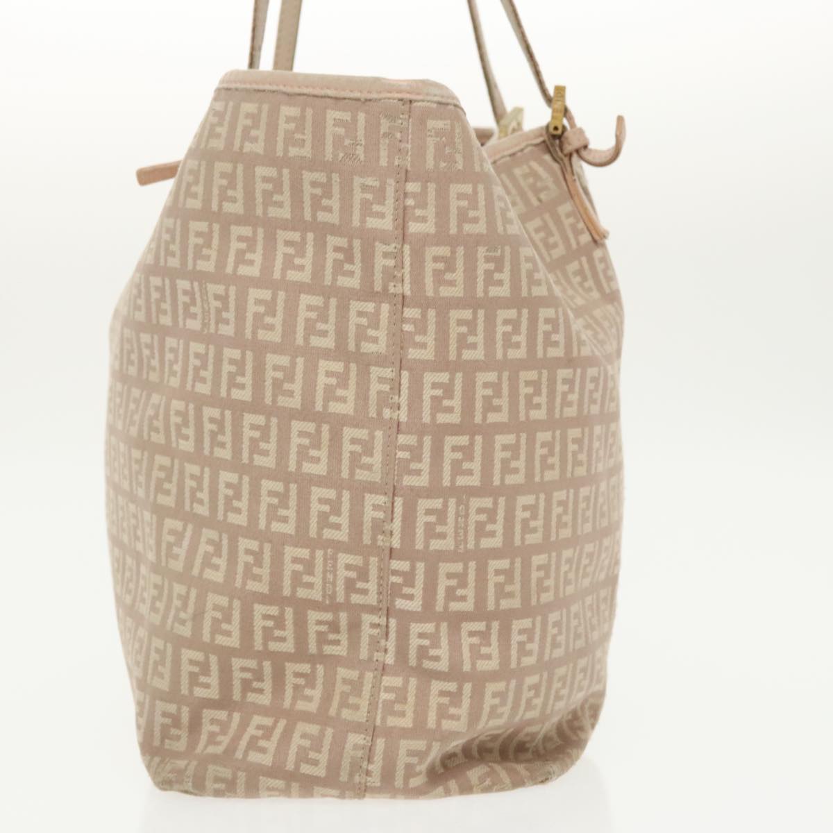 FENDI Zucchino Canvas Tote Bag Nylon Beige Goldbs19443