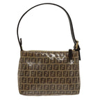 FENDI Zucchino Canvas Hand Bag Gold Brownbs19698
